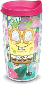 tervis made in usa double walled nickelodeon - spongebob squarepants insulated tumbler cup keeps drinks cold & hot, 10oz wavy, tropical