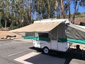 pop up tent trailer awning, ez lite campers® camping trailer rv awning 9ft beige