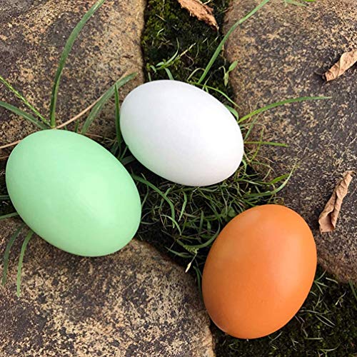 Folgtek 12pcs DIY Dummy Eggs Wooden Fake Eggs Simulation Chicken Duck Goose Egg DIY Easter Egg Toy for Hunting Decoys Decoration Egg