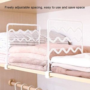 Messar 4 PCS Plastic Shelf Dividers for Closets, Plastic Closet Dividers White Shelf Separators Perfect for Clothes Organizer and Bedroom Kitchen Cabinets Shelf Storage and Organization (4 Pcs)