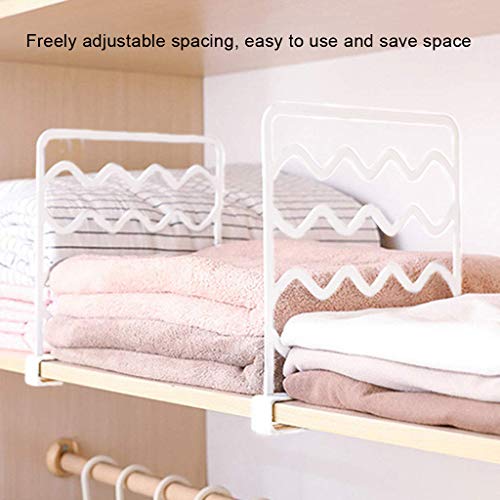 Messar 4 PCS Plastic Shelf Dividers for Closets, Plastic Closet Dividers White Shelf Separators Perfect for Clothes Organizer and Bedroom Kitchen Cabinets Shelf Storage and Organization (4 Pcs)