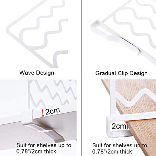 Messar 4 PCS Plastic Shelf Dividers for Closets, Plastic Closet Dividers White Shelf Separators Perfect for Clothes Organizer and Bedroom Kitchen Cabinets Shelf Storage and Organization (4 Pcs)