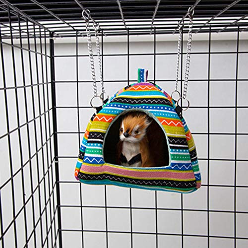 POPETPOP Adorable Guinea Pig House Bed - Warm Small Animals Winter Nest - Hamster, Hedgehog, Chinchillas, Squirrels, Guinea Pig Hanging Cage Cave Bed (Mongolia Style)