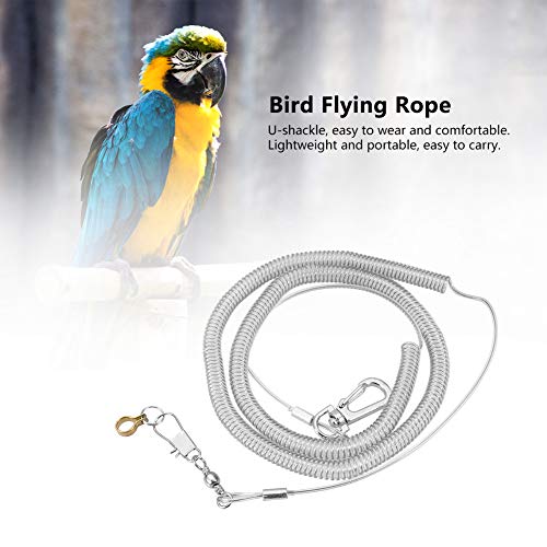 AYNEFY 6m Bird Flying Rope Parrot Bird Anti-bite Outdoor Flying Training Traveling Walking Rope Pet Bird Leash Kits Random Color (Foot Ring Dia. 4.5mm)