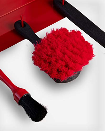 Adam's Brush Holder All Purpose Garage Shelf - Thick Gauge Steel Construction - Durable, All Metal System Safely Stores Your Detailing Brushes & Tools