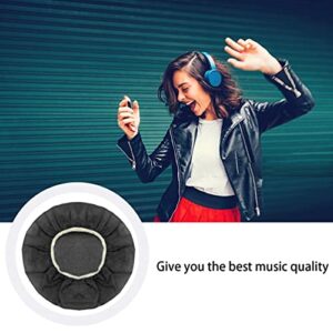 Tvoip 100Pcs Black Non-Woven Sanitary Headphone Ear Cover, Disposable Super Stretch Covers Washable, for Most On Ear Headphones Earpads (13 cm/ 5.12 Inch)