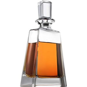 Luna Whiskey Decanter – 23 oz Crystal Modern Decanter – Small Liquor Decanter with Stopper – Booze Decanter for Whiskey, Bourbon, Brandy, Liquor, and Rum – Scotch Bar Container