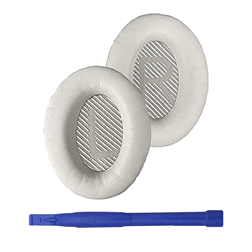 QC35 Replacement Ear Pads Ear Cushion Compatible with Bose Quiet Comfort 35 (QC35) and QuietComfort 35 II (QC35 II) Headphones (Silver)