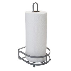 kitchen details industrial collection paper towel holder dispenser, free standing, holds 1 jumbo roll, large, grey