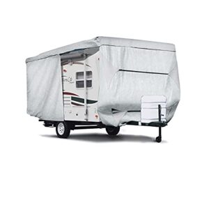 savvycraft shieldall ultimate travel trailer camper cover, heavy duty rv trailer cover w/access panels fits 18 19 20 feet