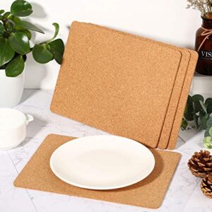 Cork Coasters Square Cork Large Coasters Pads Backing Sheets for Kitchen Restaurant Home Bar Cafe Wedding Supplies (11 x 8 Inch, 4 Pieces)