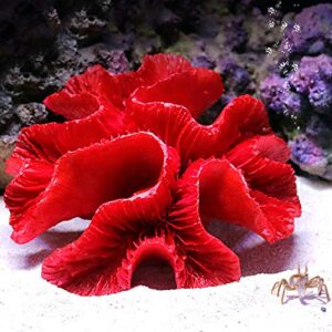 Danmu 1Pc of Polyresin Coral Ornaments, Aquarium Coral Decor 4 7/10" x 4 7/10" x 1 9/10" for Fish Tank Aquarium Decoration[Updated Version]