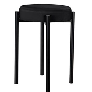 home details dimensions: 13.4" x 13.4" x 17.9" | easy to assemble | stylish cushion | compact design | black velour vanity stool
