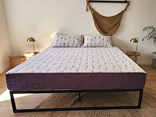 Sleep Touch Lavender Luxury -10inch, Made in USA, Gel-Infused Memory Foam Mattress & Pillows, CertiPUR-US Certified, Bed-in-a-Box (Eastern King)