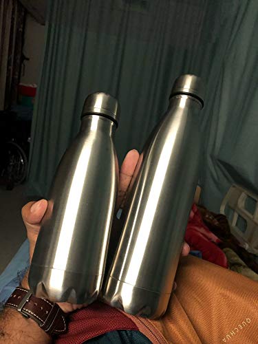 Gtell Double Wall 18/8 Stainless Steel Vacuum cola shape bottle, narrow mouth thermos flask keeping warm and cold 350ml 500ml 750ml 1000ml (350ml)