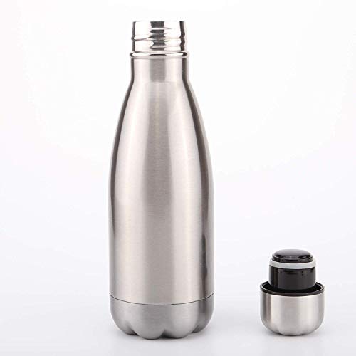 Gtell Double Wall 18/8 Stainless Steel Vacuum cola shape bottle, narrow mouth thermos flask keeping warm and cold 350ml 500ml 750ml 1000ml (350ml)