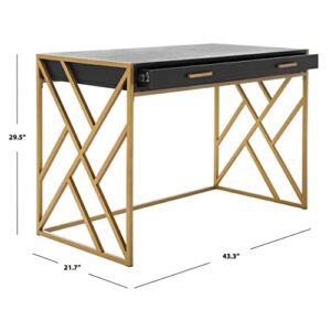 Safavieh Home Office Elaine Modern Black and Gold 1-drawer Desk