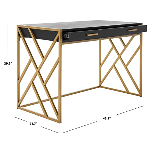 Safavieh Home Office Elaine Modern Black and Gold 1-drawer Desk