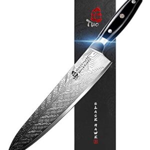 TUO Chef Knife - Kitchen Knives 10-inch High Carbon Stainless Steel - Pro Chef Vegetable Meat Knife with G10 Full Tang Handle - Black Hawk S Knives Including Gift Bo