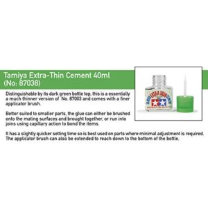 Tamiya 87038 Extra Thin Cement Glue Fine Tip 40ml 2 Pack