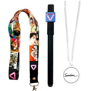 Fatyi Seventeen Gift Set for Lomo Card, Kpop Merch Sticker, 3D Sticker, Mirror, Sticky Note, Keychain, Badge, Pen, Banner and Phone Stand