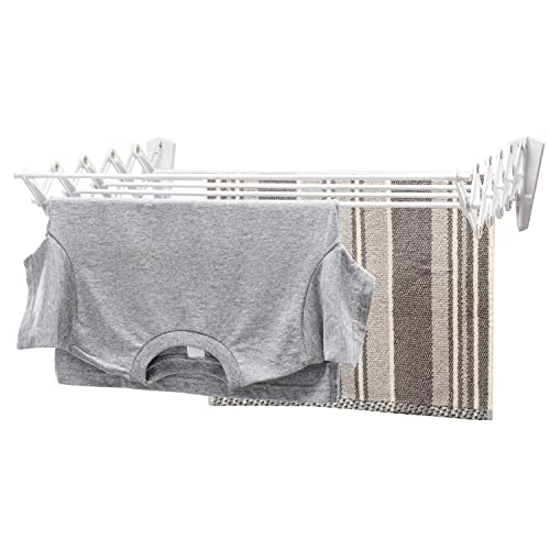 Woolite 24" Wide Collapsible Wall-Mount Drying Rack, Chrome