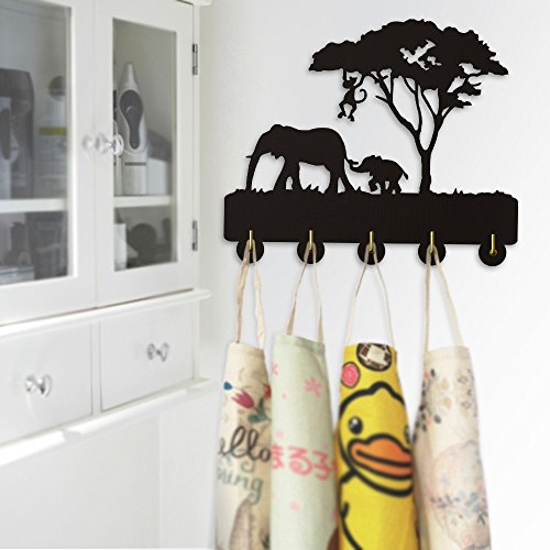 Elephant Family Key Holder Wall Art Decoration Wall Hooks Creative Coat Clothing Hook Acrylic Wall Hanger Wall Hook Indoor Wall Art Decor