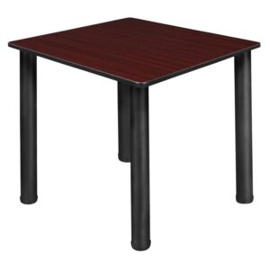 regency kee square dining & activity table with with slim lightweight tabletop, 30", mahogany/black