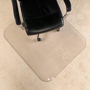 [upgradedversion] crystal clear 1/5" thick 47" x 40" heavy duty hard chair mat, can be used on carpet or hard floor