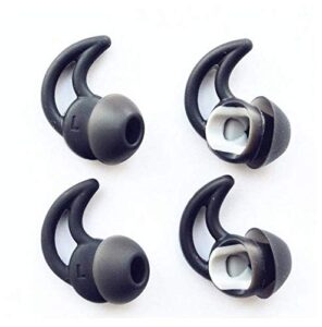 silicone ear tip earbud for ear tip qc20 qc20i qc30 soundsport sie2 sie2i ie2 ie3 earbud in-ear bluetooth headphones (2 pairs black-m)