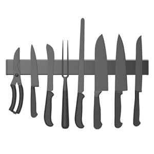 subtraction magnetic knife strip,no drilling 16 inch stainless steel knife holder,space-saving knife rack/knife bar,kitchen knife storage organizer,black 1.