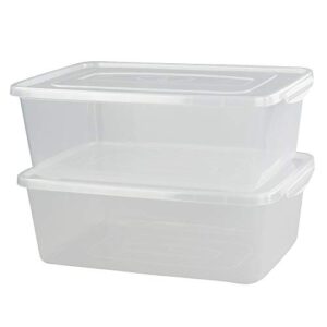 Anbers 16 Quart Clear Latching Storage Containers with Lid, Plastic Storage Box, 2 Packs