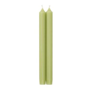 caspari straight taper candles in moss green - three packs of 2