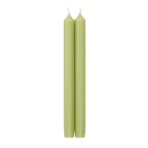 Caspari Straight Taper Candles in Moss Green - Three Packs of 2