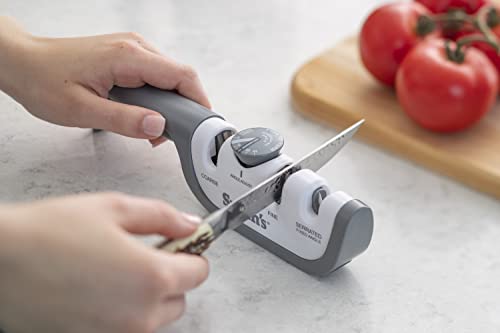 Smith's 51109 Select Angle Adjust Manual Knife Sharpener, White/Gray