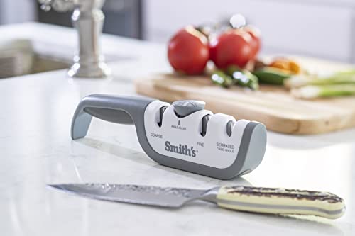 Smith's 51109 Select Angle Adjust Manual Knife Sharpener, White/Gray