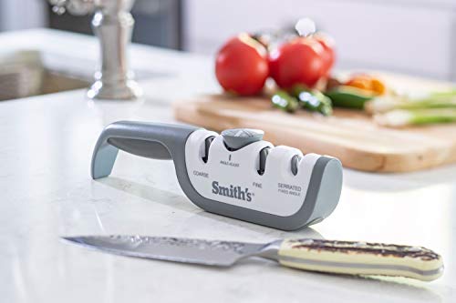 Smith's 51109 Select Angle Adjust Manual Knife Sharpener, White/Gray