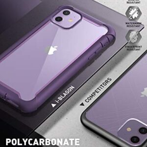 i-Blason Ares Case for iPhone 11 6.1 inch (2019 Release), Dual Layer Rugged Clear Bumper Case with Built-in Screen Protector (Purple)