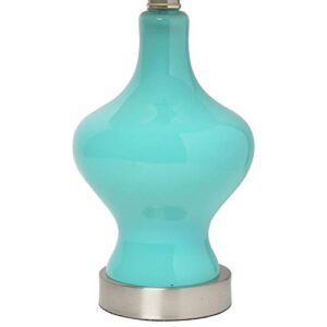 Elegant Designs LT3317-TEL Glass Gourd Shaped Table Lamp, Teal