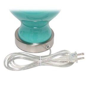 Elegant Designs LT3317-TEL Glass Gourd Shaped Table Lamp, Teal