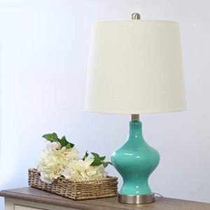 Elegant Designs LT3317-TEL Glass Gourd Shaped Table Lamp, Teal