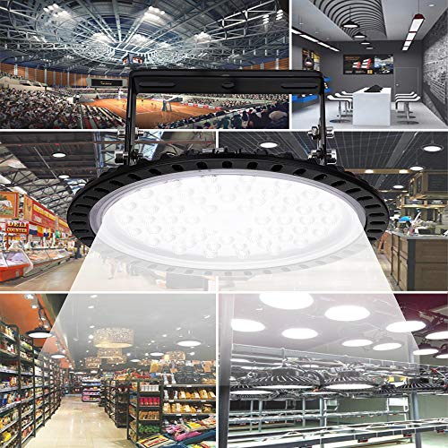 Catinbow 200W UFO LED High Bay Light, 10000LM Commercial Bay Lighting Daylight White 6000K-6500K, IP65 Waterproof Factory Warehouse Industrial Lighting for Factories Supermarkets Stadiums Workshops