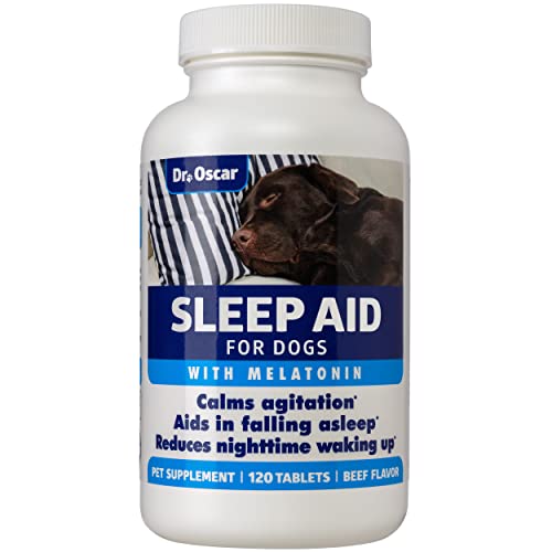 Dog Sleep Aid for Dogs, Better Than Melatonin for Dogs or Calming Chews for Dog Sleep, Best Dog Sleeping Pills + Dog Melatonin, Dog Melatonin Treats, 120 Sleeping Pills for Dogs, Puppy Sleep Aid, USA