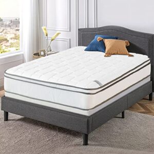 nutan 10-inch medium plush eurotop pillowtop innerspring fully assembled mattress and 4-inch wood box spring/foundation set, good for the back twin, white/gold