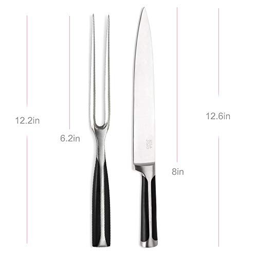 Kilajojo Chef Pro Stainless Steel Carving Knife and Fork Set