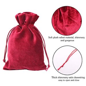 HRX Package Soft Velvet Gift Bags, 5.1x7.8 inch Velvet Drawstring Pouches for Tarot Rune Jewelry Crystal 4 Pack