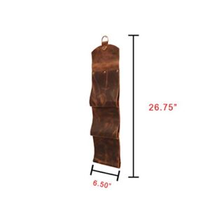 Hide & Drink, Leather 3-Bottle Wine Rack, Wall Mounted, Modern Storage, Home & Kitchen Accessories, Handmade Includes 101 Year Warranty :: Bourbon Brown