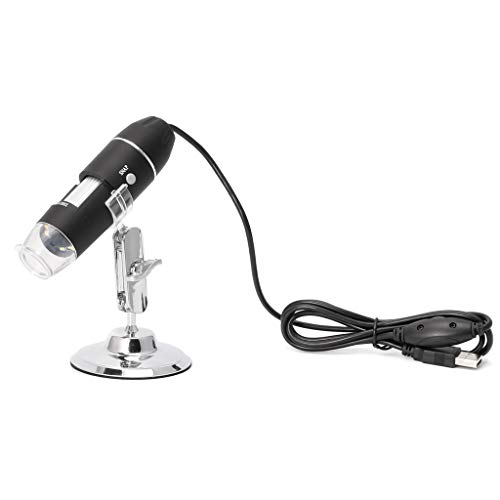 USB Digital Microscope 1600X Camera Endoscope 8LED Magnifier with Metal Stand