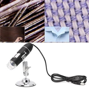 USB Digital Microscope 1600X Camera Endoscope 8LED Magnifier with Metal Stand