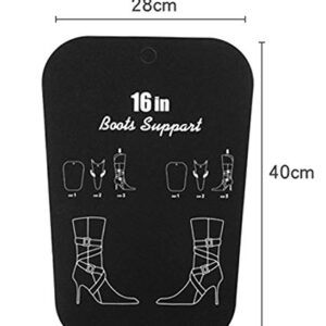 QUUPY 2 Pairs 16 Inch Long Thicken Plastic Shoe Shaper Holder Shoe Trees Stretcher Inserts Tall Boot Automatic Stand Support No Print for Women Over-The-Knee Boots Taller Boot Knee High Shoes (Black)